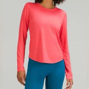 Lululemon Running Training Long Sleeve Shirt Top Pale Raspberry/Coral Size 4 GUC